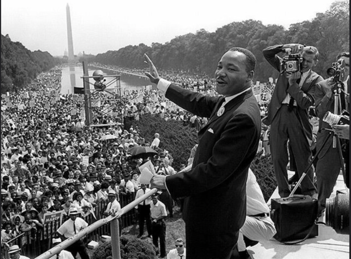 Martin Luther King delivering his I have Dream speech.
